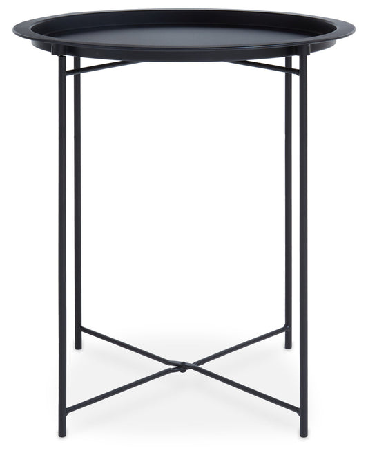 Onyx Black Metal Round Side Table