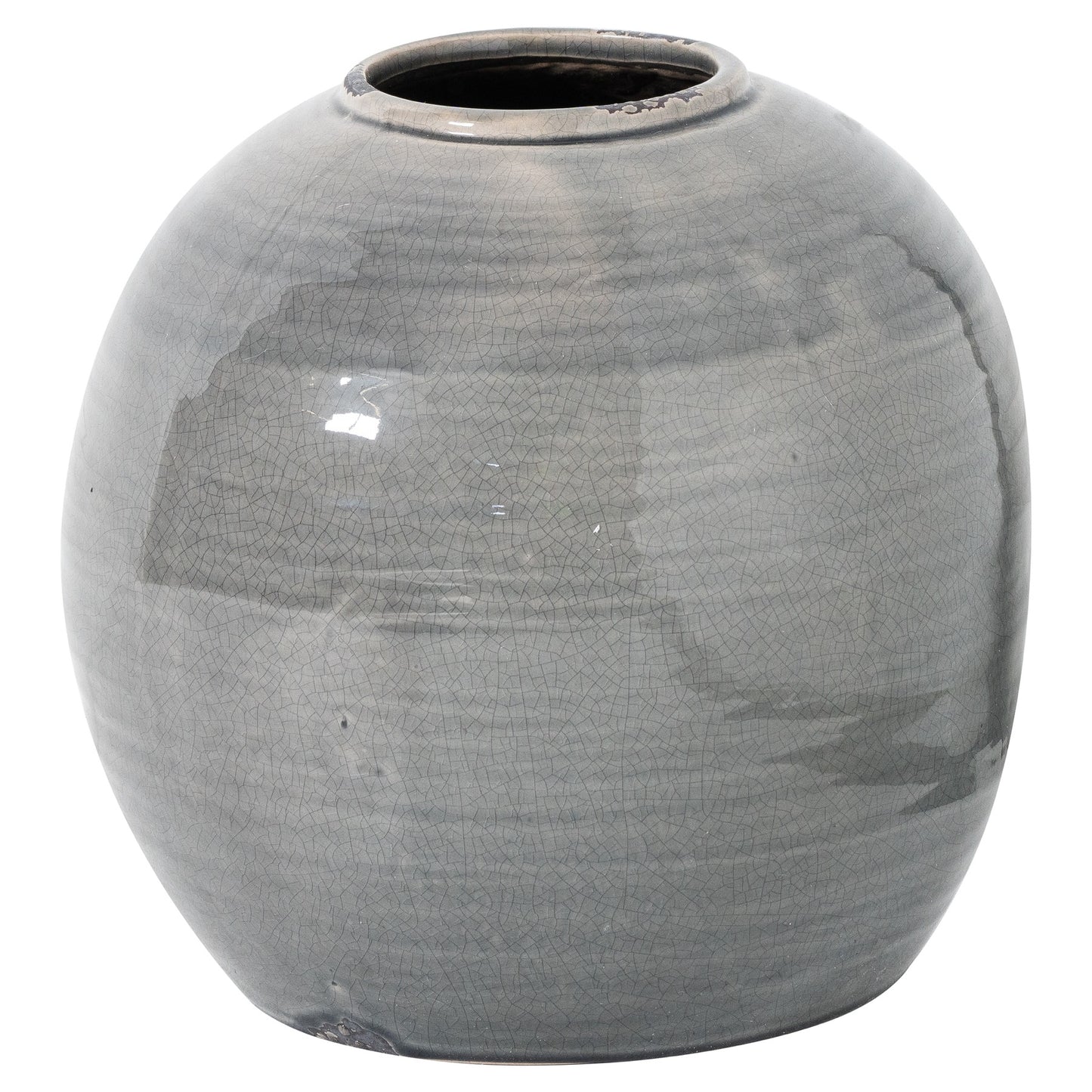 Garda Grey Glazed Tiber Vase - Ornaments from the Quanta Home collection.