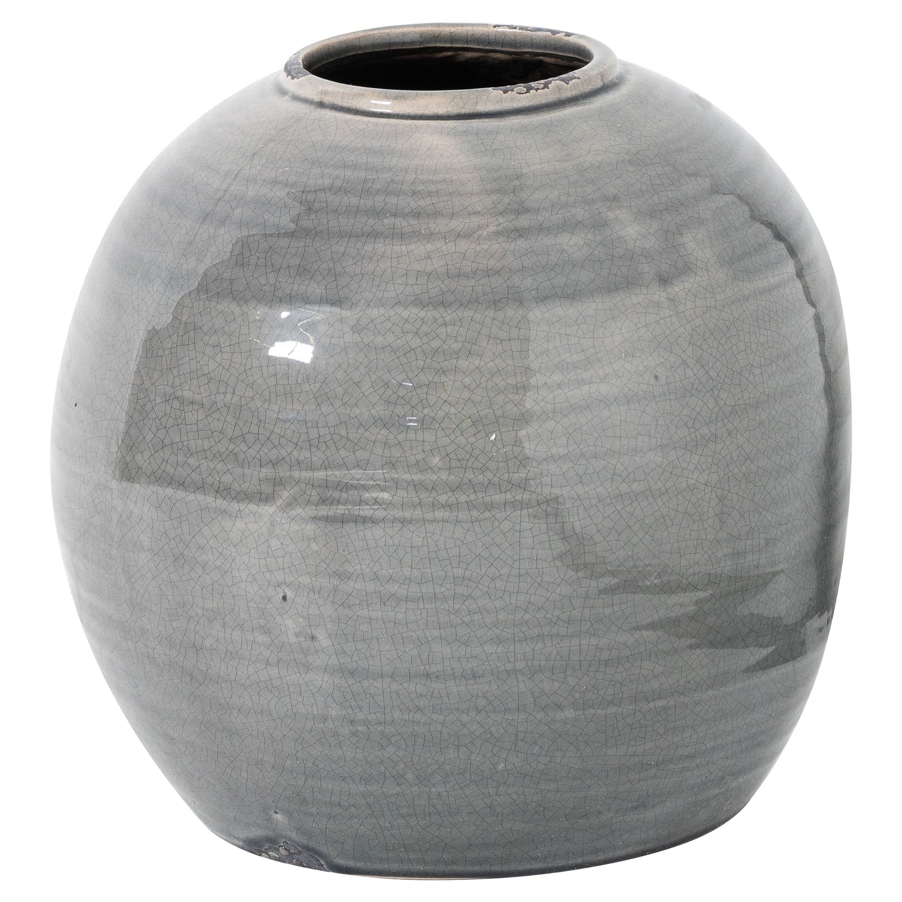 Garda Grey Glazed Tiber Vase - Ornaments from the Quanta Home collection.