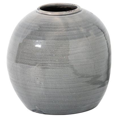 Garda Grey Glazed Tiber Vase - Ornaments from the Quanta Home collection.