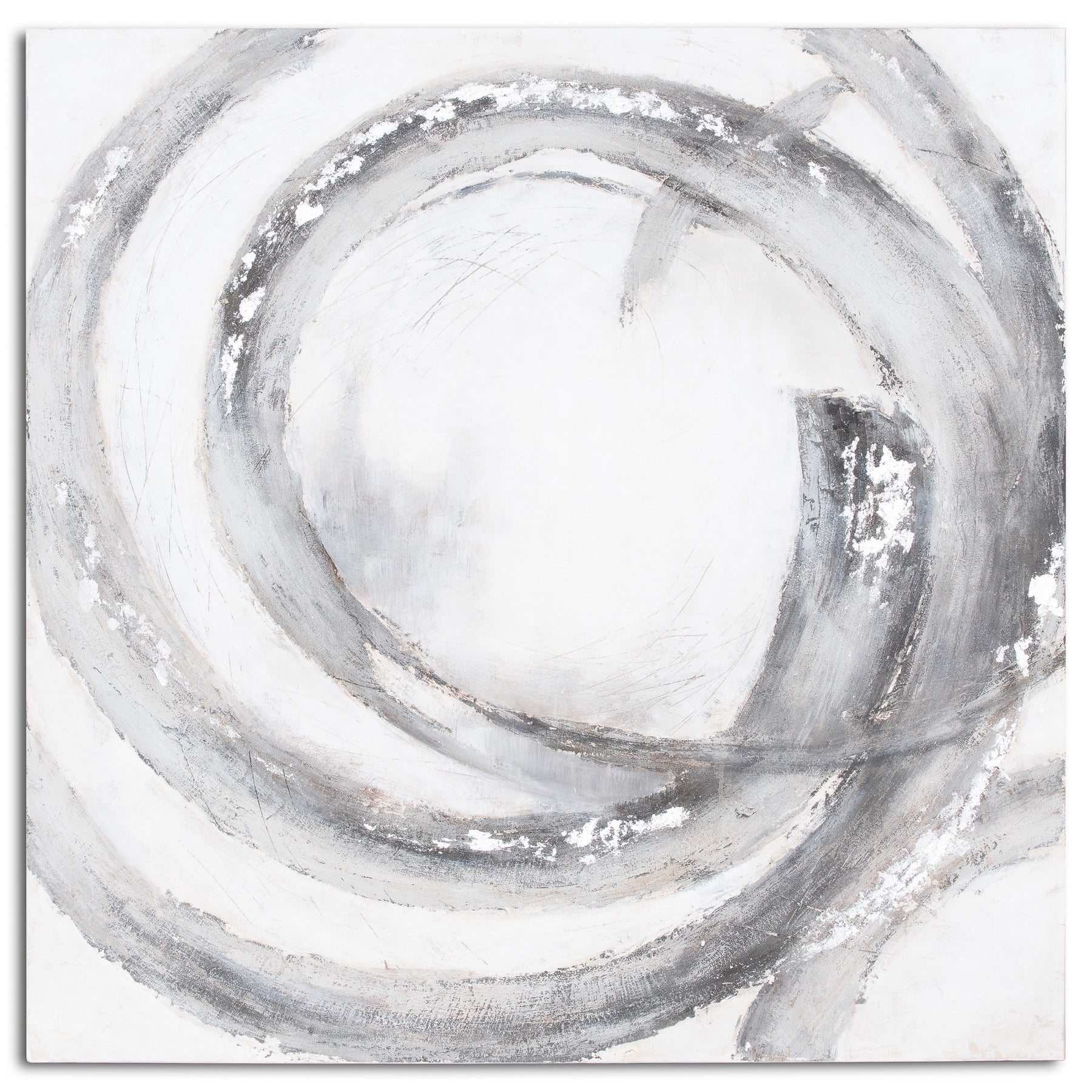Galaxy Silver And Grey Hand Painted Canvas - Handpainted Art from the Quanta Home collection.