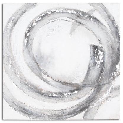 Galaxy Silver And Grey Hand Painted Canvas - Handpainted Art from the Quanta Home collection.