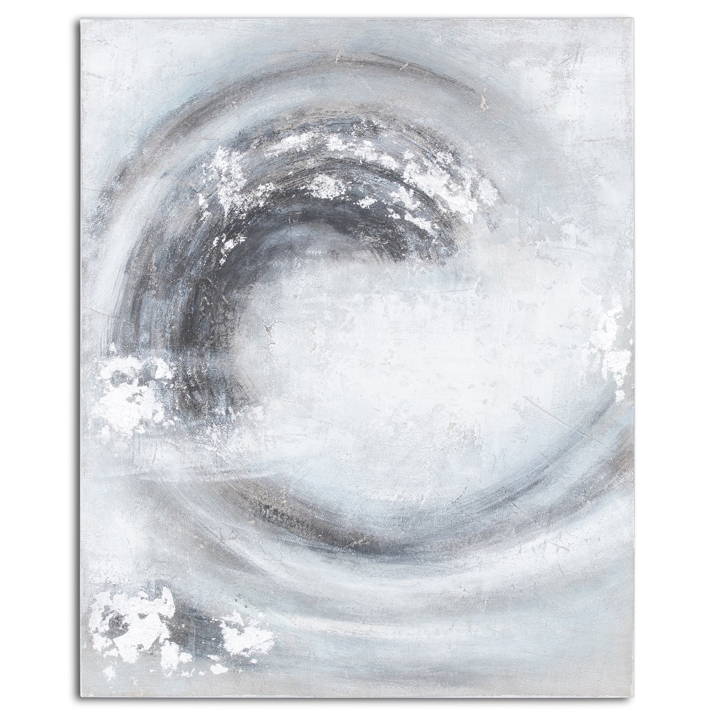 Sierra Silver And Grey Hand Painted Canvas - Handpainted Art from the Quanta Home collection.