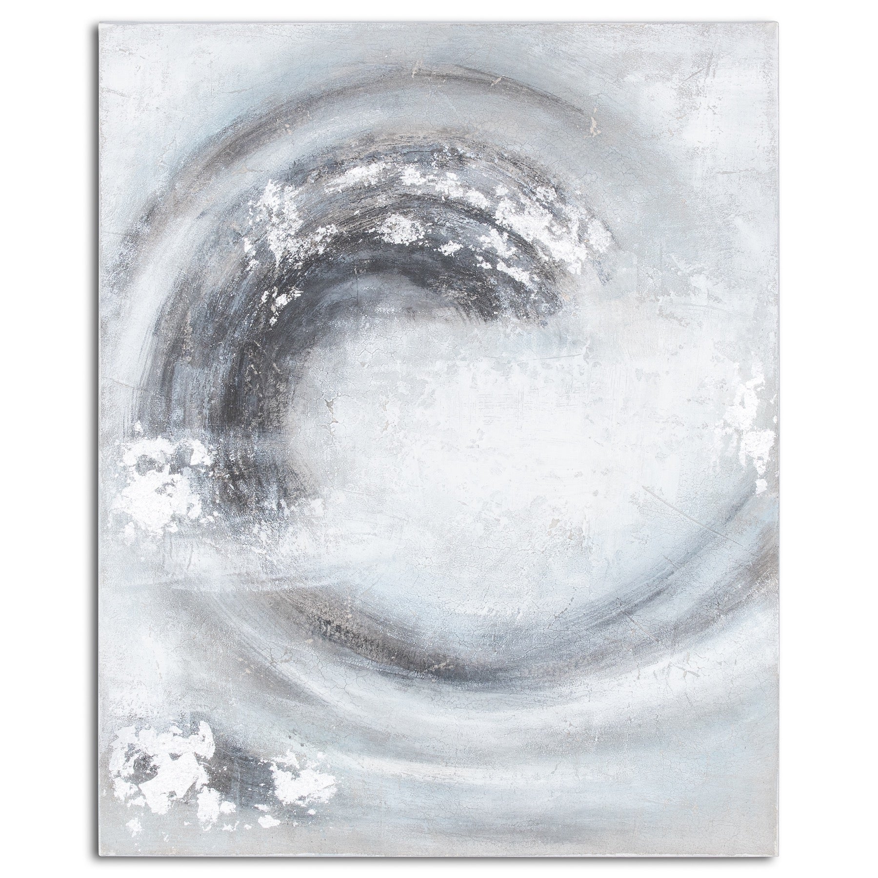 Sierra Silver And Grey Hand Painted Canvas - Handpainted Art from the Quanta Home collection.