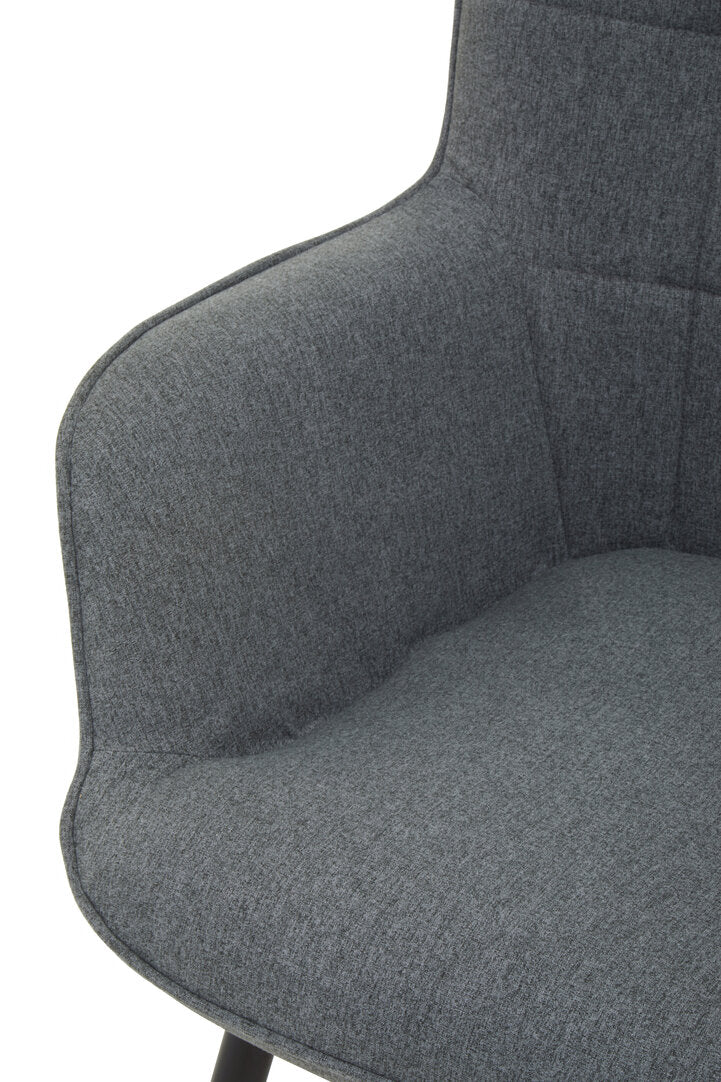 Nordic Grey Fabric Armchair