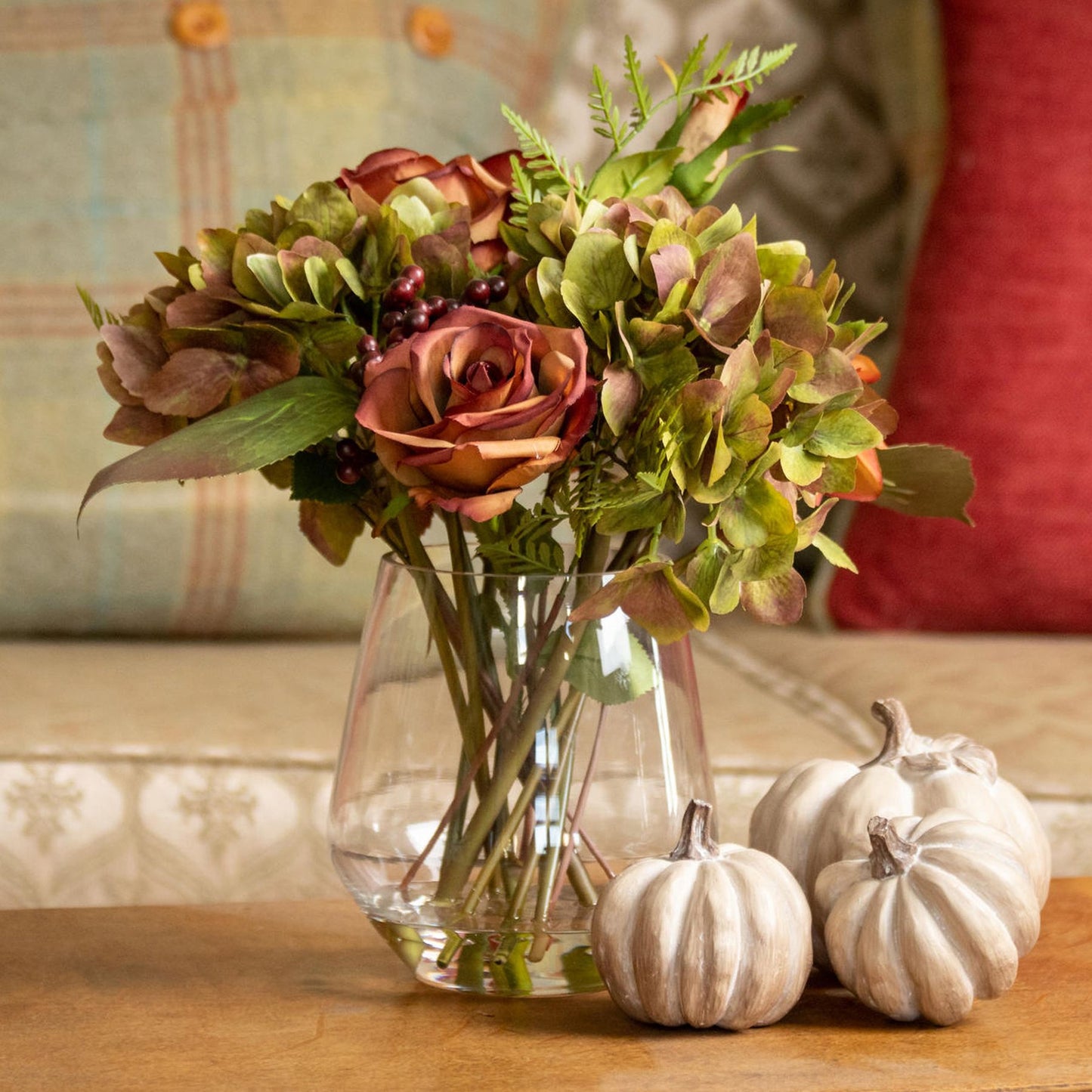 Set Of Three Carved Wood Effect Pumpkins - Pumpkins from the Quanta Home collection.