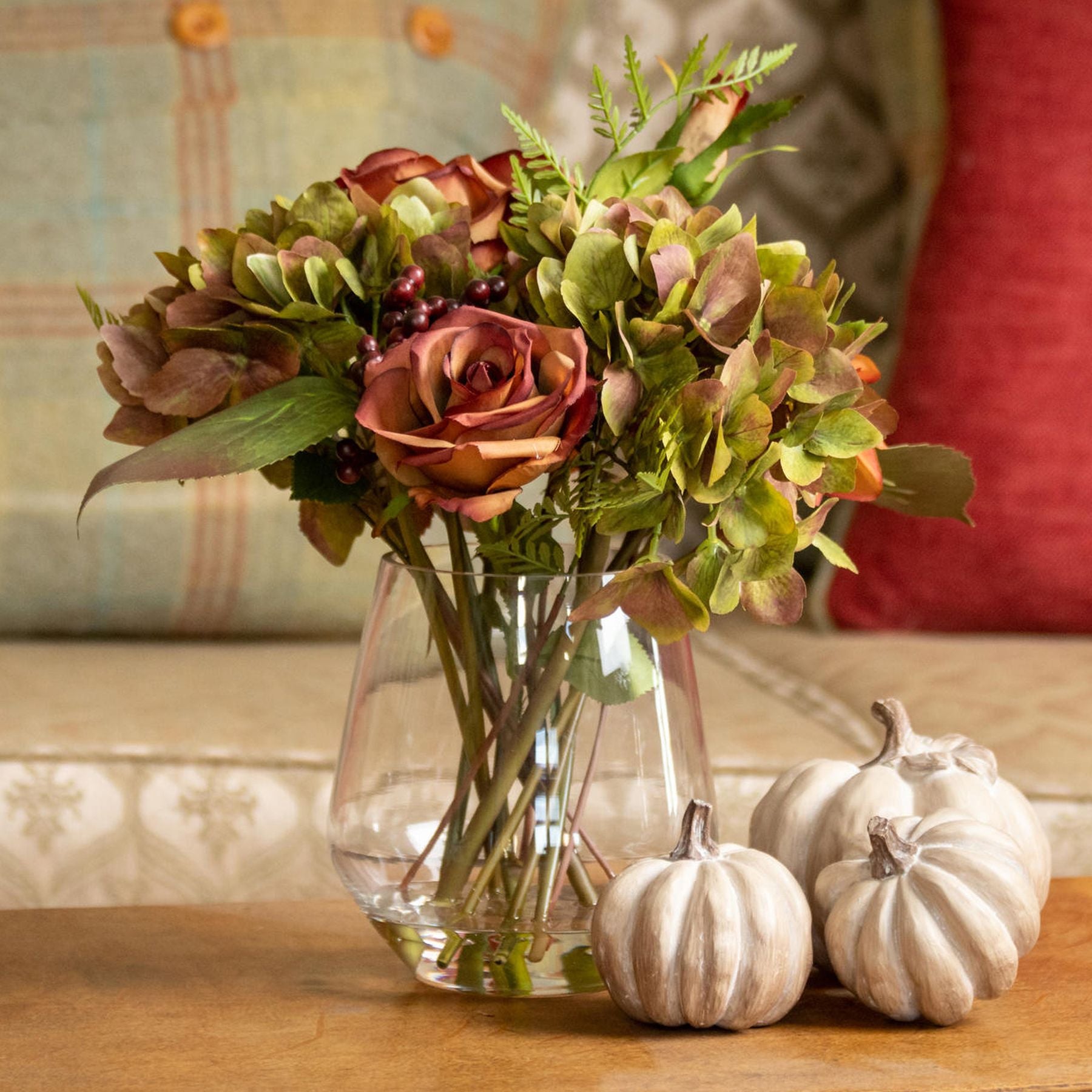 Set Of Three Carved Wood Effect Pumpkins - Pumpkins from the Quanta Home collection.