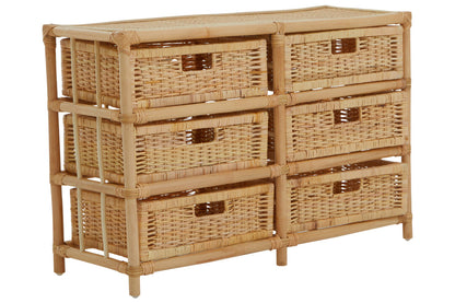 Rinjani Natural Rattan Six Drawer Chest