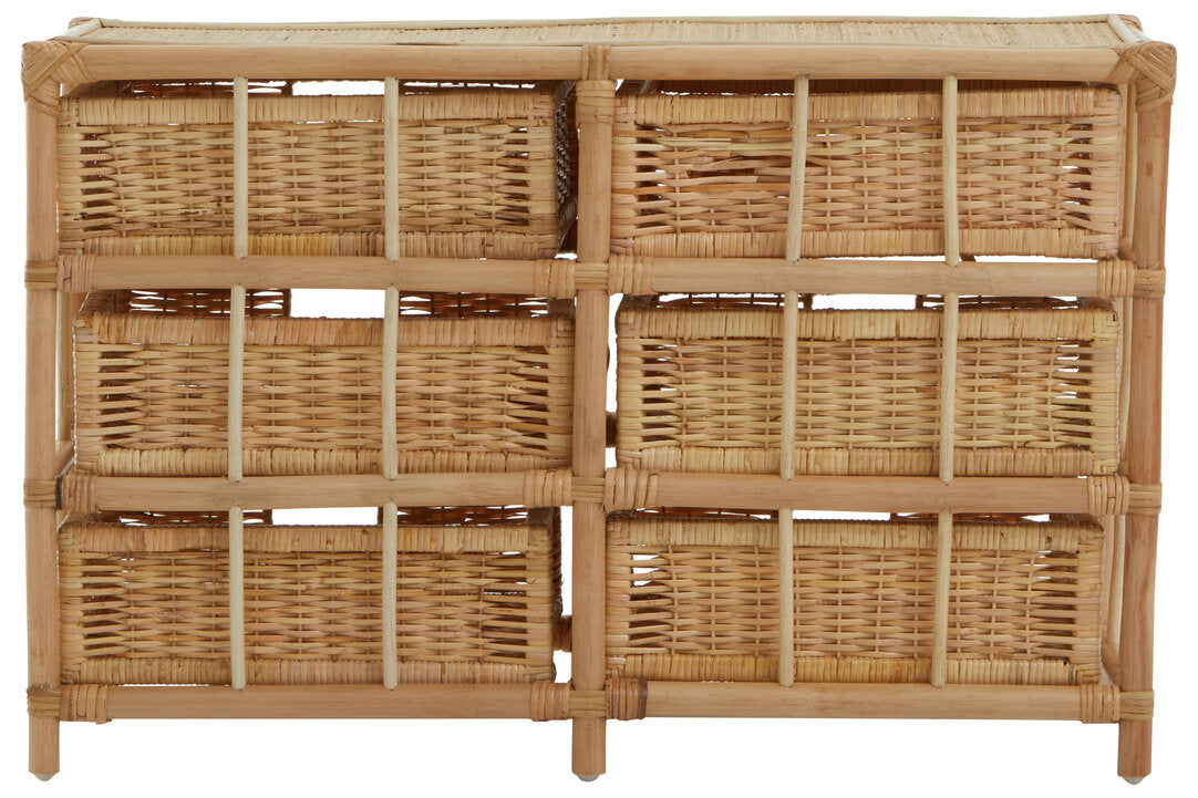 Rinjani Natural Rattan Six Drawer Chest