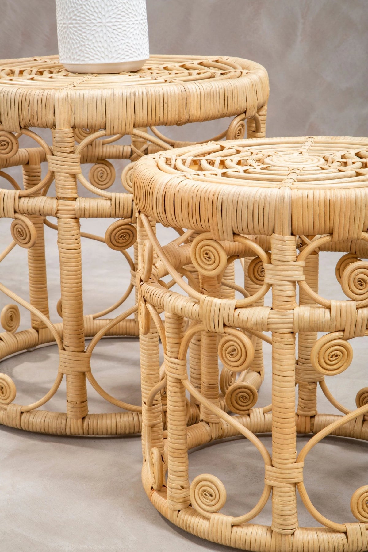 Rinjani Set Of Two Natural Rattan Tables