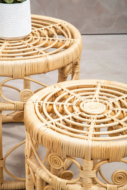Rinjani Set Of Two Natural Rattan Tables