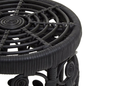 Rinjani Set Of Two Black Natural Rattan Tables