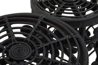Rinjani Set Of Two Black Natural Rattan Tables
