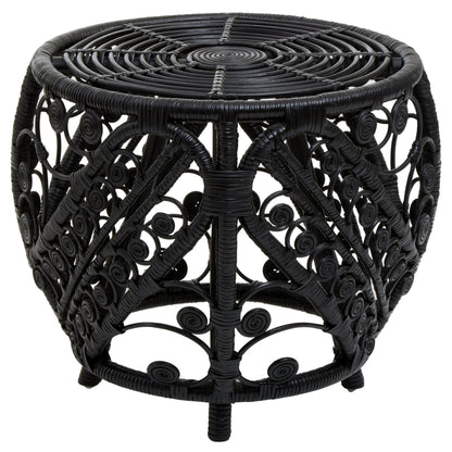 Rinjani Black Natural Rattan Side Table