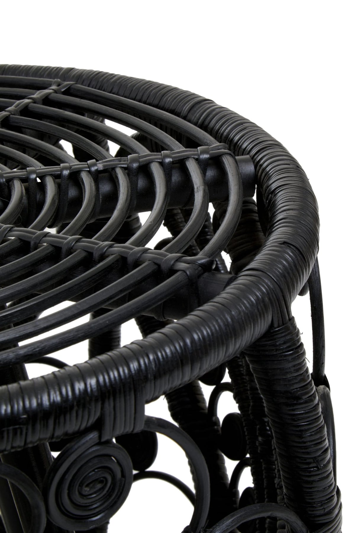 Rinjani Black Natural Rattan Side Table