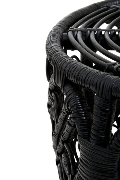 Rinjani Black Natural Rattan Side Table