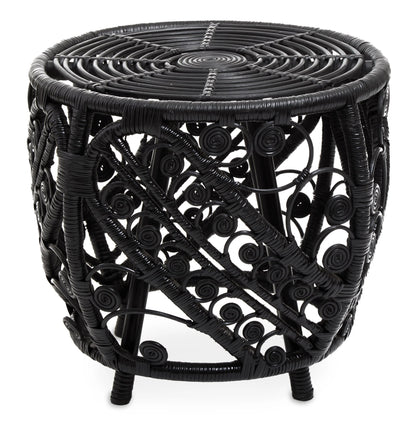 Rinjani Black Natural Rattan Side Table