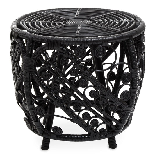 Rinjani Black Natural Rattan Side Table