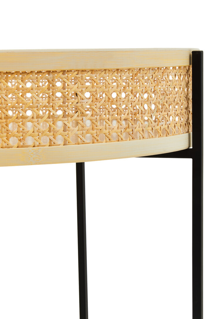 Ubud Rattan Side Table With Metal Legs