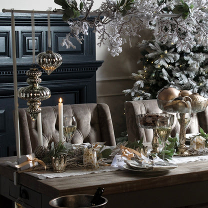 The Noel Collection Antique Silver Large Vallupe Bauble - Tree Hanging from the Quanta Home collection.
