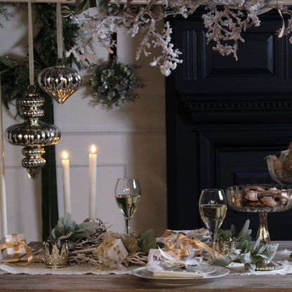 The Noel Collection Antique Silver Large Vallupe Bauble - Tree Hanging from the Quanta Home collection.