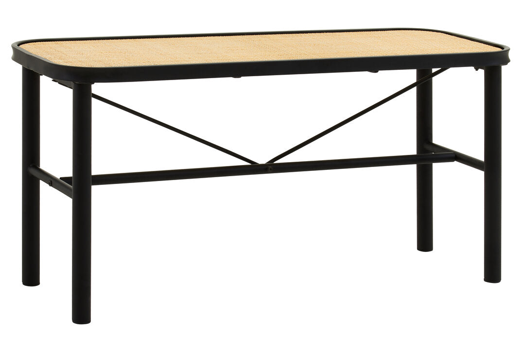 Ubud Metal and Rattan Bench