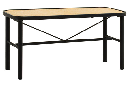 Ubud Metal and Rattan Bench