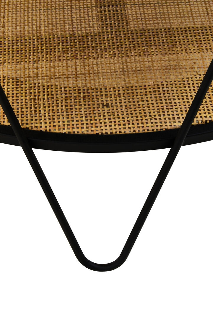 Ubud Rattan And Metal Coffee Table With Hairpin Legs