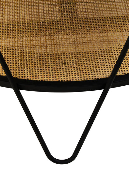Ubud Rattan And Metal Coffee Table With Hairpin Legs