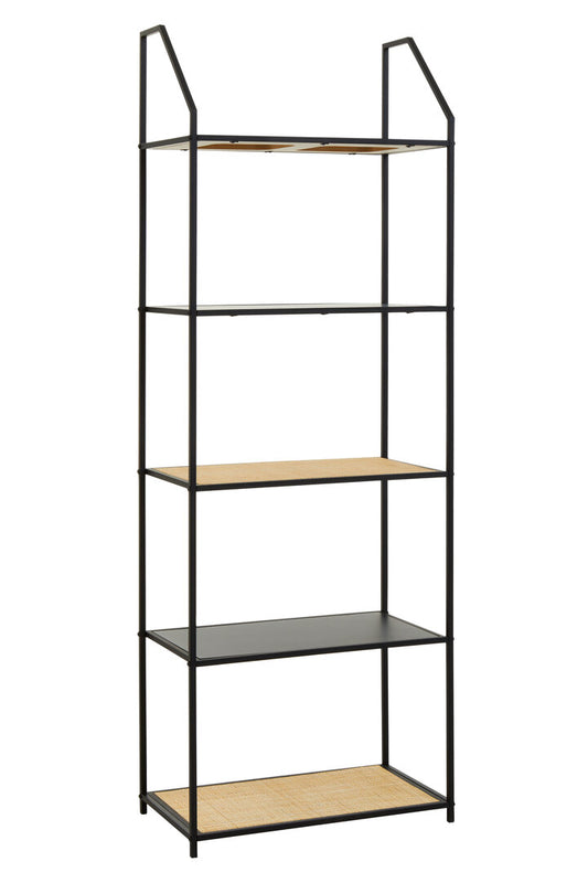 Ubud Rattan And Metal Five Tier Shelf Unit