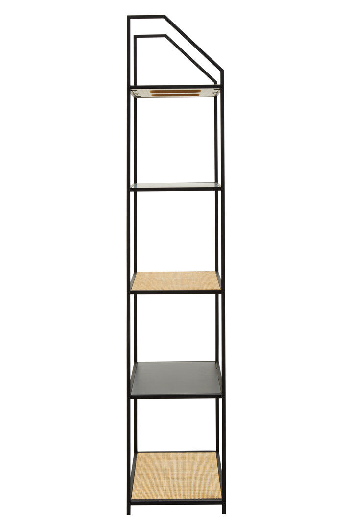 Ubud Rattan And Metal Five Tier Shelf Unit