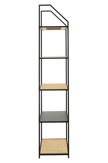 Ubud Rattan And Metal Five Tier Shelf Unit