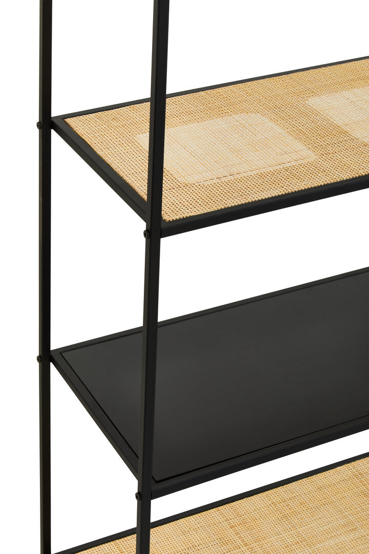 Ubud Rattan And Metal Five Tier Shelf Unit