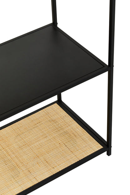 Ubud Rattan And Metal Five Tier Shelf Unit
