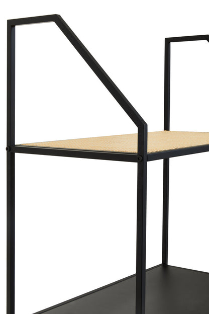 Ubud Rattan And Metal Five Tier Shelf Unit