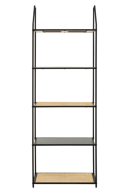 Ubud Rattan And Metal Five Tier Shelf Unit