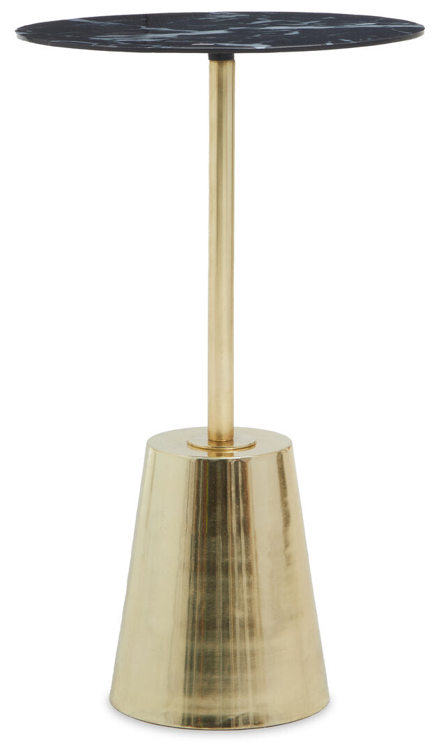 Verona Black Marble Effect Top Gold Base Side Table