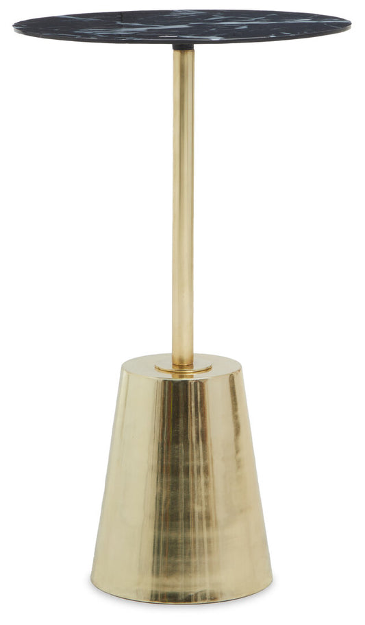 Verona Black Marble Effect Top Gold Base Side Table