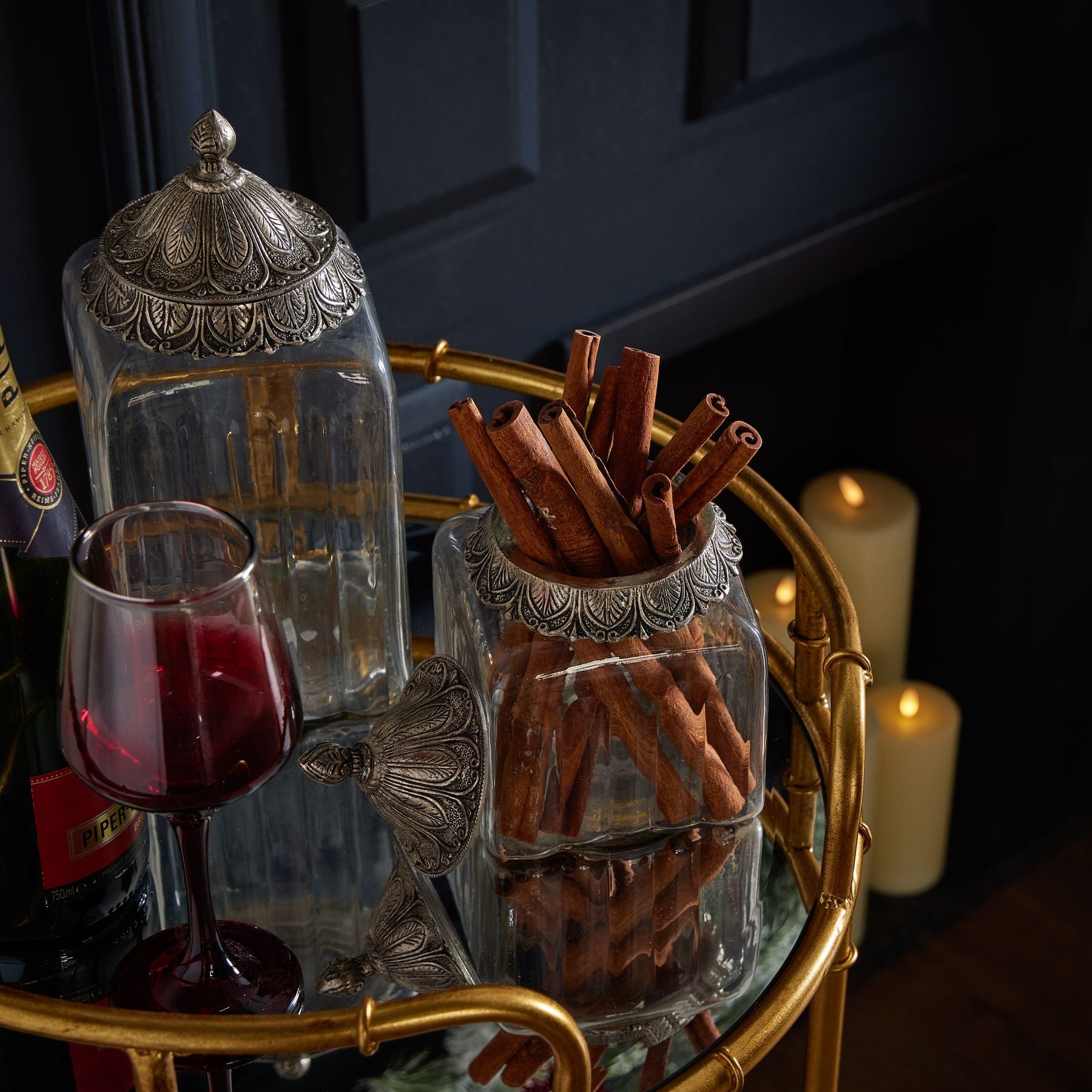 Moroccan Style Lidded Large Display Jar - Christmas Room Decorations from the Quanta Home collection.
