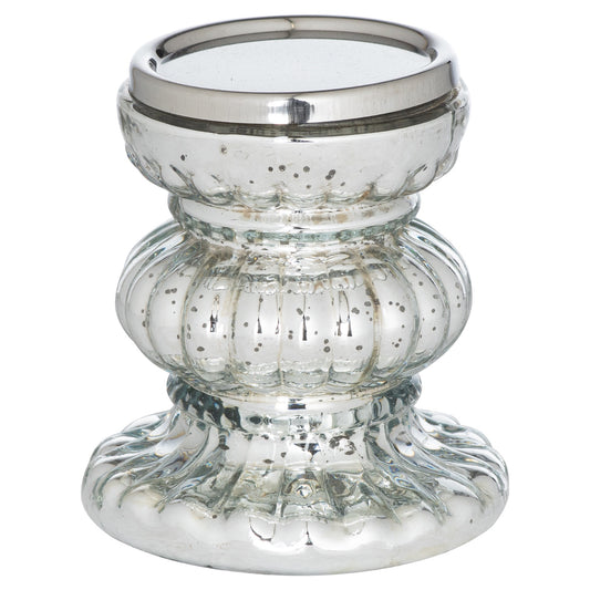 Mercury Effect Bonbon Medium Candle Holder - Silver from the Quanta Home collection.