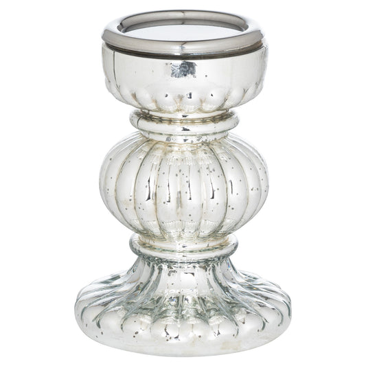 Mercury Effect Bonbon Large Candle Holder - Silver from the Quanta Home collection.