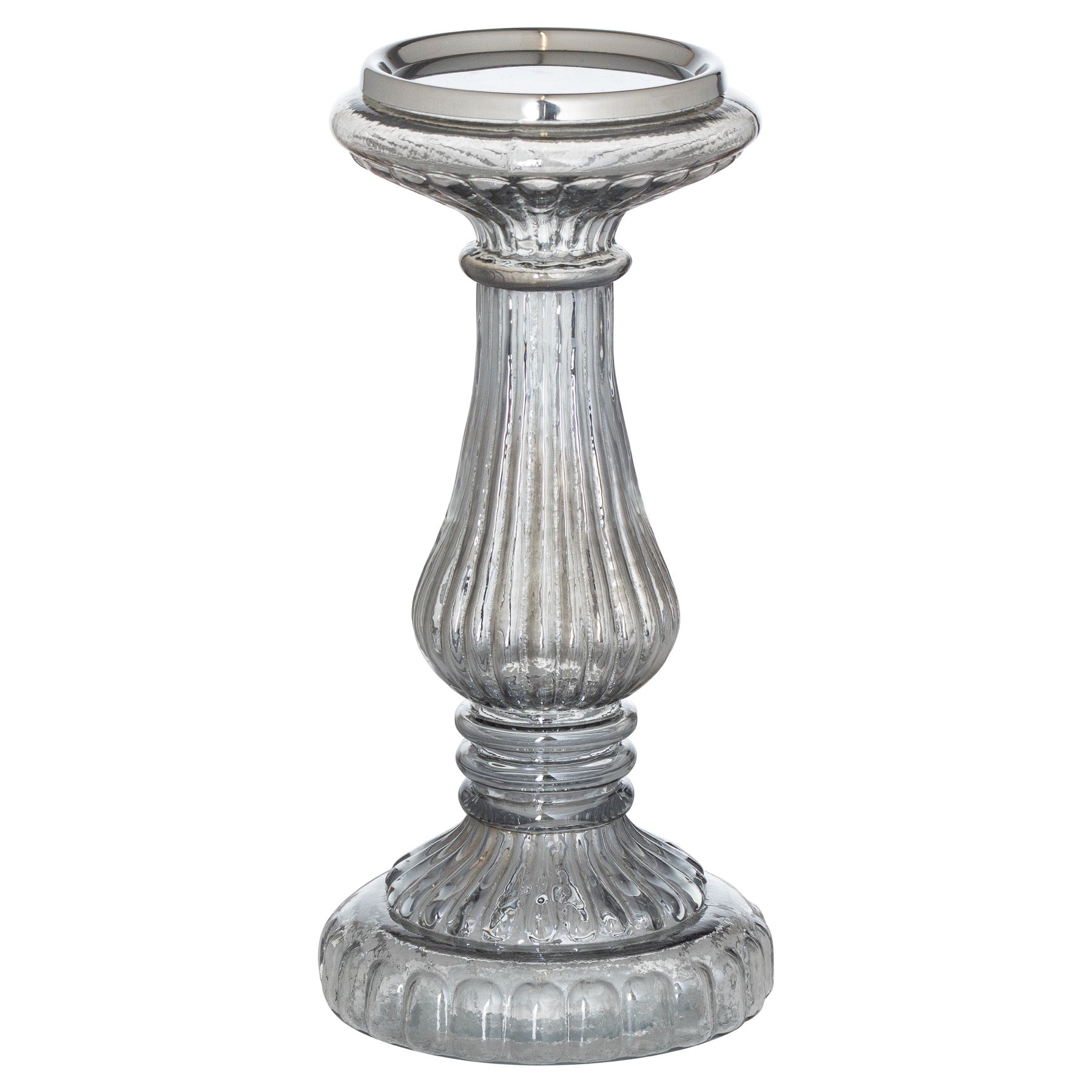 Smoked Midnight Medium Candle Pillar - Smoked Midnight from the Quanta Home collection.