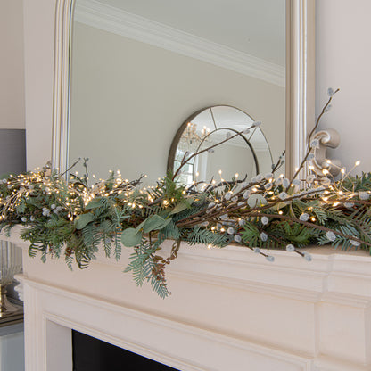 2.75m\9ft Plug-In LED 8 Sequence Warm White Cluster String - Christmas Room Decorations from the Quanta Home collection.