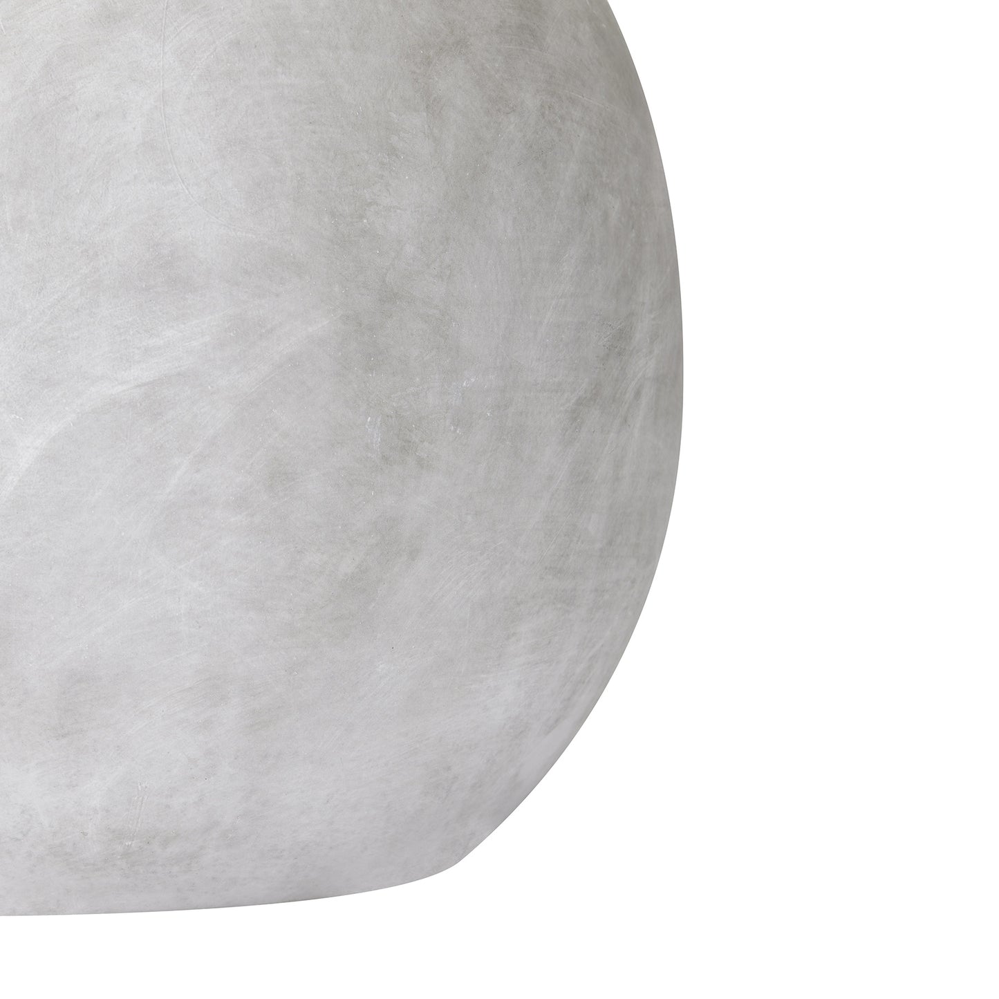 Sleek, round concrete vase in a soft gray finish, designed for stylish faux flower displays, adding modern elegance to any space.