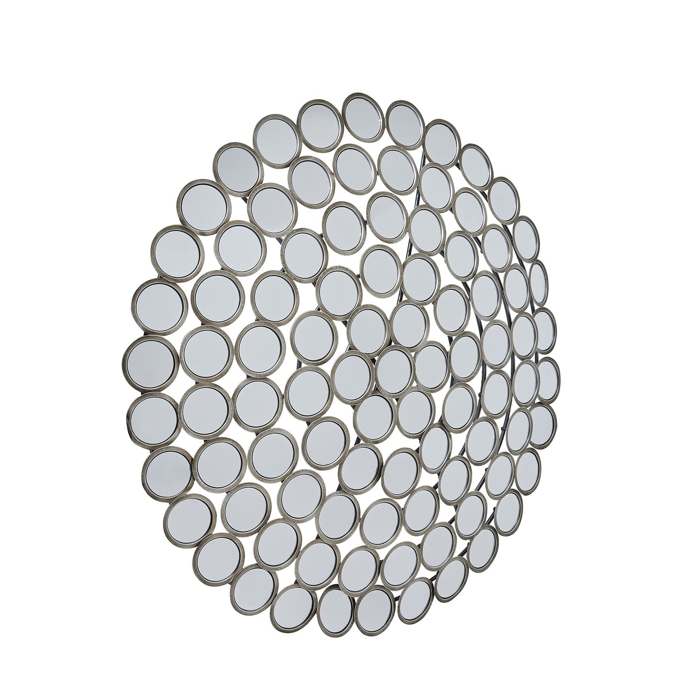 Large Round Convex Antiqued Silver Multi Mirror - Wall Mirrors from the Quanta Home collection.