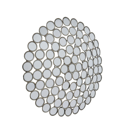 Large Round Convex Antiqued Silver Multi Mirror - Wall Mirrors from the Quanta Home collection.