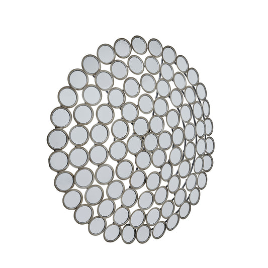 Large Round Convex Antiqued Silver Multi Mirror - Wall Mirrors from the Quanta Home collection.