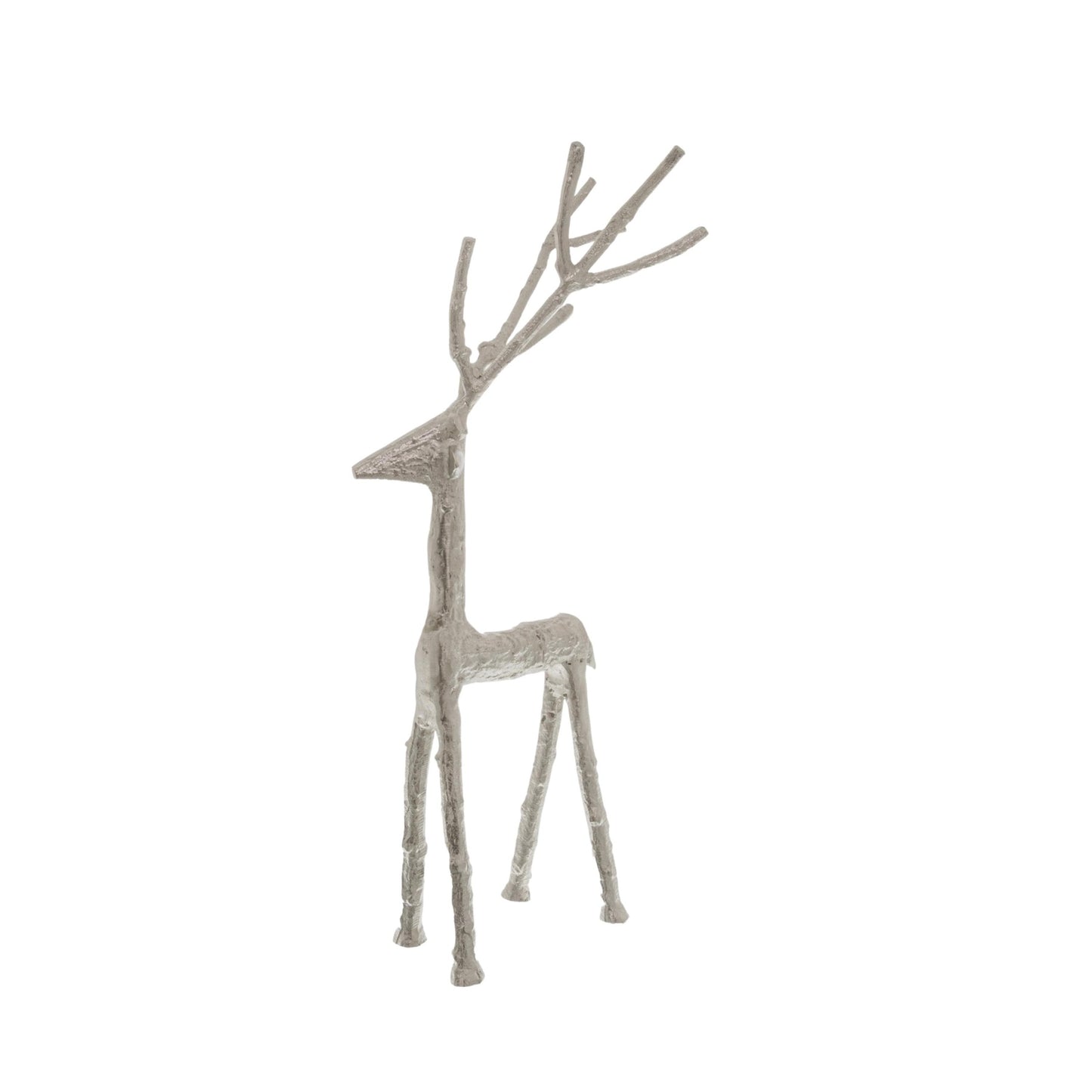 Small Silver Standing Stag Ornament - Christmas Room Decorations from the Quanta Home collection.