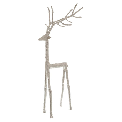 Large Silver Standing Stag Ornament - Christmas Room Decorations from the Quanta Home collection.