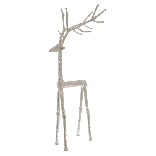 Large Silver Standing Stag Ornament - Christmas Room Decorations from the Quanta Home collection.